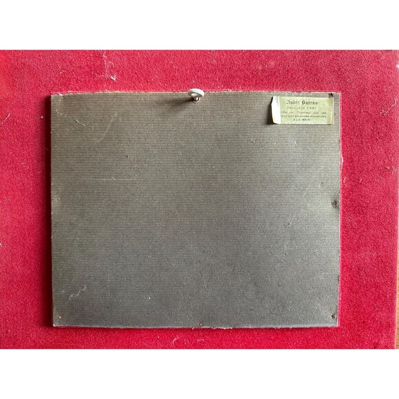 Limoges France Andre Bureau enamel painting signed black ornate frame - Picture 5 of 6